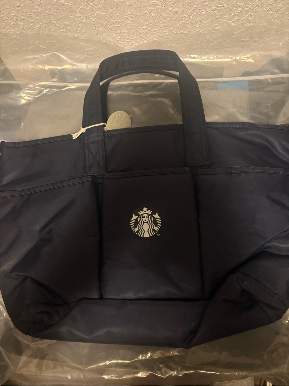 Starbucks Navy and Black Logo Carry Tote